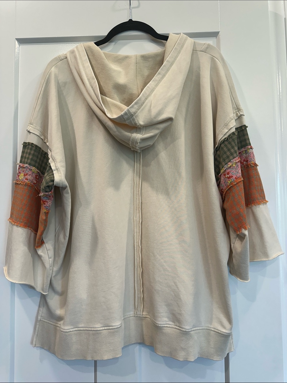 Easel Cream Patchwork Hoodie - Picture 3 of 4